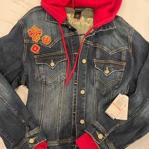 NWT ROCAWEAR Jean Jacket with Hood Size 2X